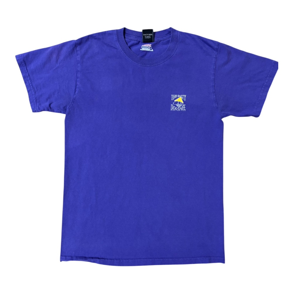 Salty Dog Cafe Purple Short Sleeve T-Shirt Sz Small Hanes Beefy-T -Cotton